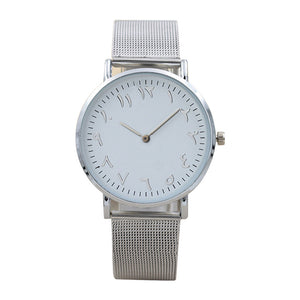 Women Fashion Classic Ancient Arabic numerals Quartz Stainless Steel Watch